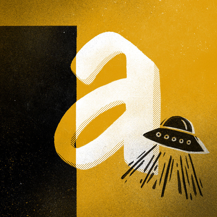 A is for ancient aliens - 36 days of type by Katie Arcara on Dribbble