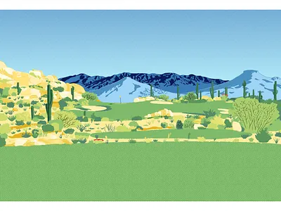 Land of the Sun-Ken Putt animation arizona desert desert illustration desert landscape design drawing golf golf club golf illustration graphic design illustration landscape landscape illustration vector vector drawing
