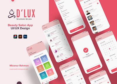 Beauty Salon App UI/UX Design app design beauty design ui uiux ux