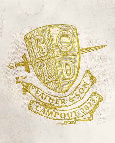 BOLD Father & Son Campout Logo camp camp logo design illustration logo ministry ministry design shield typography
