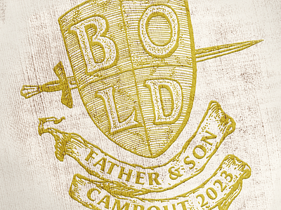 BOLD Father & Son Campout Logo camp camp logo design illustration logo ministry ministry design shield typography