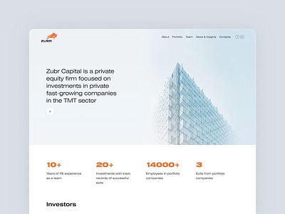 Zubr Capital Website Design clean ui design concept desktop development equity finance landing page design light ui minimalistic ui ui design web design