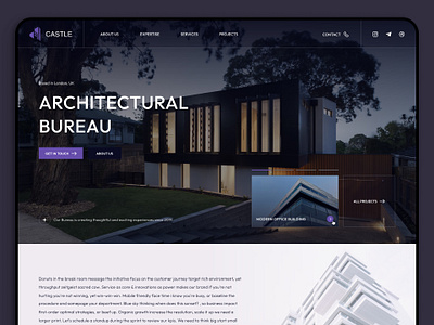 Architectural Bureau Website – Home page architecture case study corporate interface minimalistic portfolio typography ui uiux user interface web web design web ui webdesign website