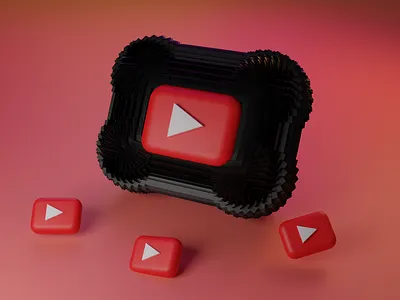 3D Renders : YouTube ❤️ 3d branding design graphic design logo