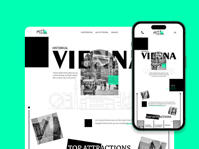 Cайт путеводитель по Вене “Guidevienna” branding graphic design logo motion graphics ui