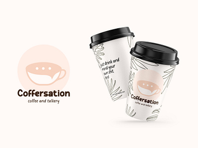 cafe or coffee shop logo design brand branding cafe coffee coffee shop conversation design logo talk