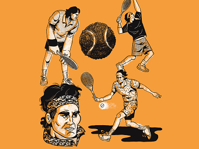 Roger Federer athlete design graphic design illustration portrait rf roger federer tennis tennis player wimbledon