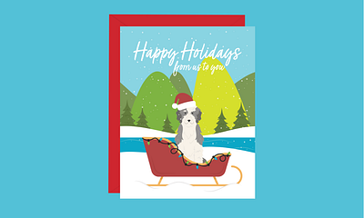 Custom Pet Portrait Holiday Greeting Card adobe illustrator card collaboration design graphic design greeting card illustration