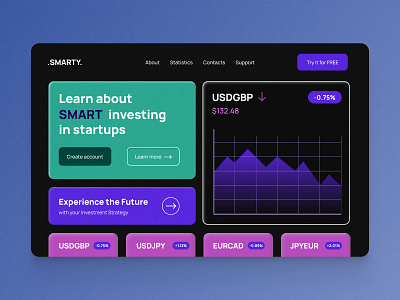 Smart Investing Website Concept concept design invest investing landing page site smart ui uiux web webdesign website