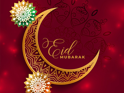 Eid mubarak 3d moon design eid eid al fitr eid ual adha eud flower flowers graphic design illustration moon pattern ramadan ramadan kareem