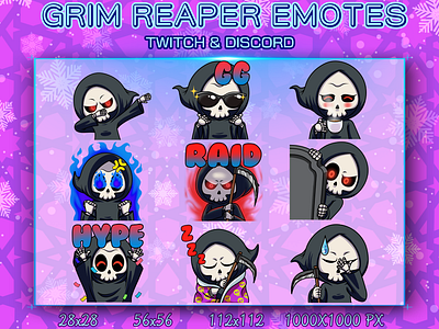 GRIM REAPER EMOTES branding emotes graphic design grim reaper illustration logo