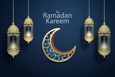 Realistic three dimensional ramadan kareem illustration design eid eid al fitr eid background eid celebration eid lantern eid mubarak eid ual adha eid wishes graphic design illustration lantern moon ramadan ramadan kareem