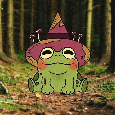 Peat the Frog Wizard! cute dungeons and dragons fantasy frog illustration procreate