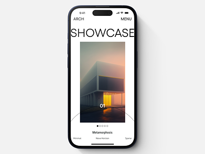 Arch Showcase Mobile Design clean creative design experimental gallery interaction design ios iphone minimal minimalist mobile modern typography ui ui design uiux user interface ux visual visual identity