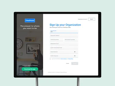 Time Peace app callendar ui ux