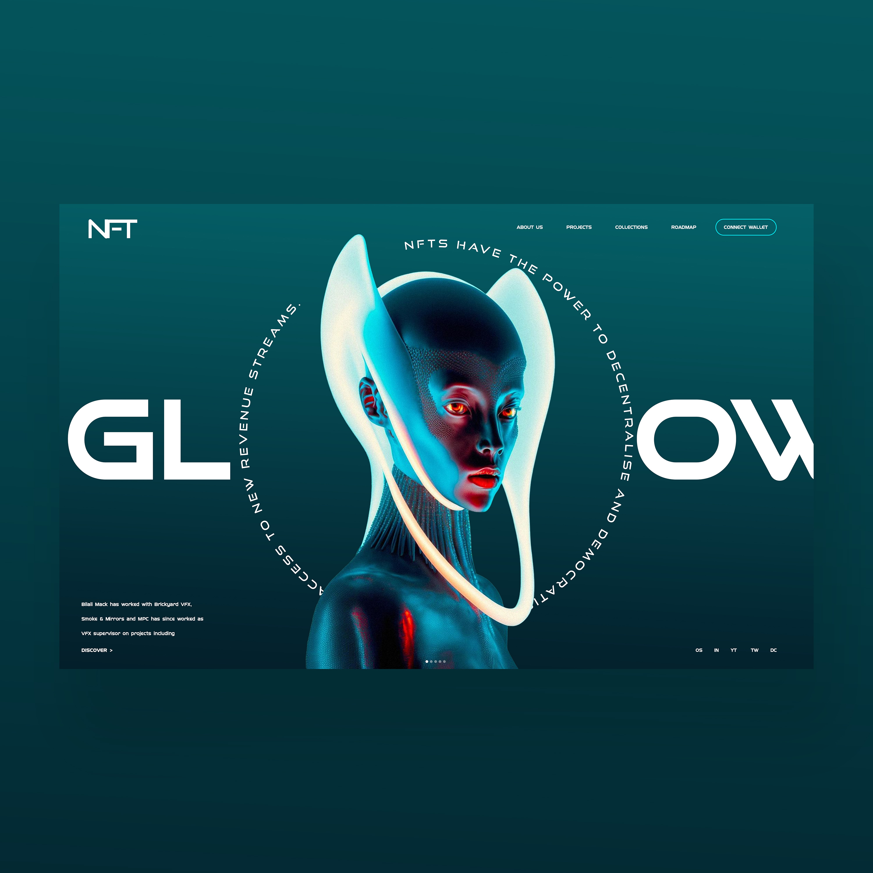 Glow NFT Web Ui Design Concept ai design graphic design illustration logo nft nft artwork photography ui ui design ux ux design web design
