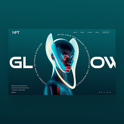 Glow NFT Web Ui Design Concept ai design graphic design illustration logo nft nft artwork photography ui ui design ux ux design web design