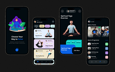 Meditation Mobile App app app design design meditation meditation mobile app minimal design mobile app trendy design ui ux yoga yoga mobile app