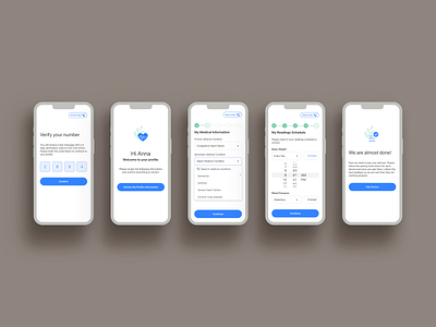 Vitals Tracking App - Onboarding blood pressure health health tech healthcare mobile monitoring onboarding product ui ux verification vitals vitals tracking weight