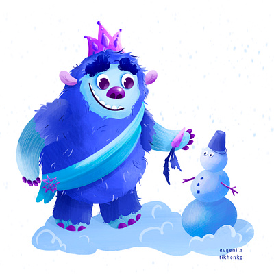 The Ice King - Character Design 2d art book illustration character character design digital ice king illustration kids illustration mascot photoshop procreate snowman