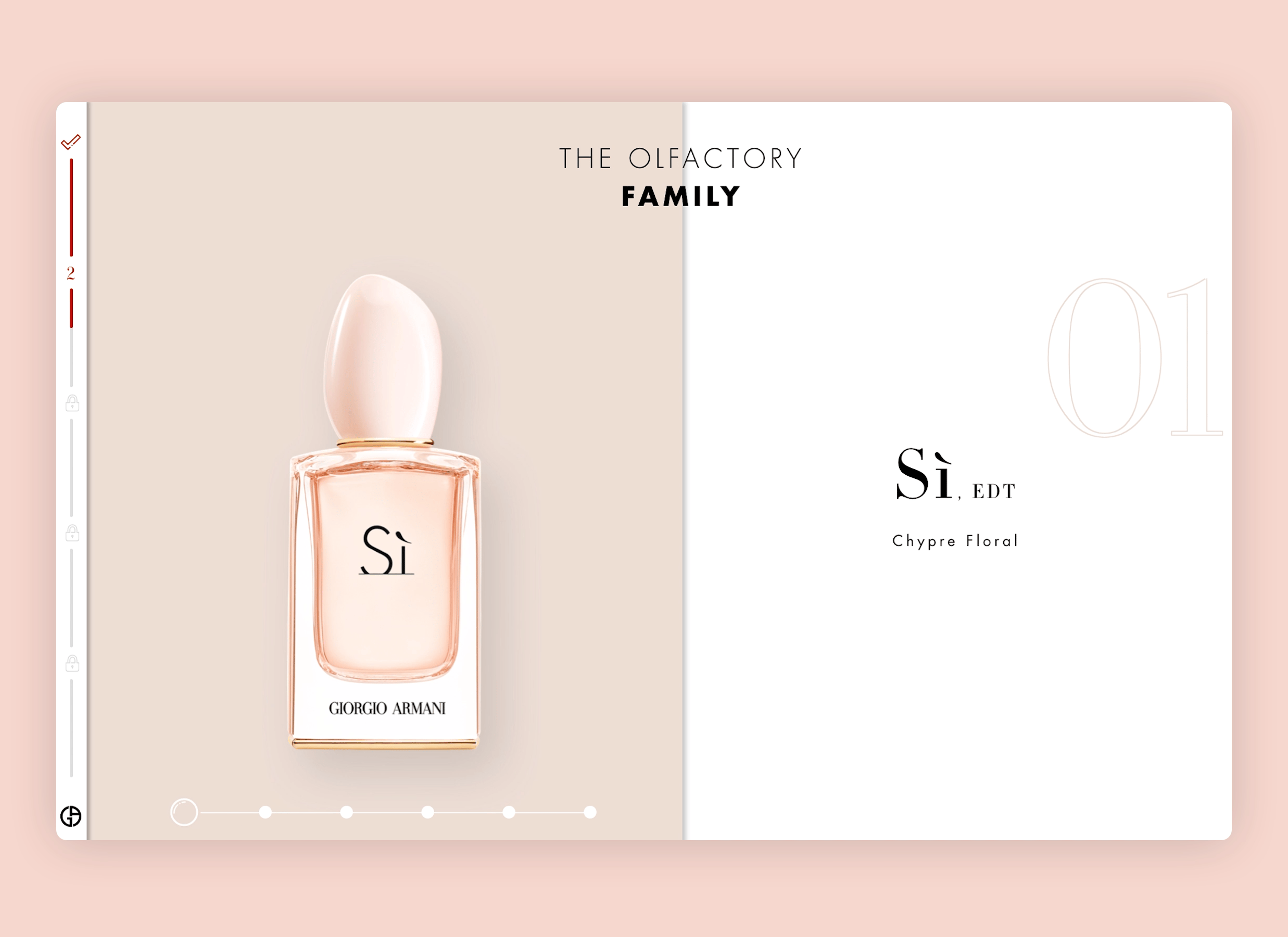 Sì Giorgio Armani app clean design e learning fashion graphic design interface luxury minimalism modern perfume product range slider ui ux web webapp webdesign website