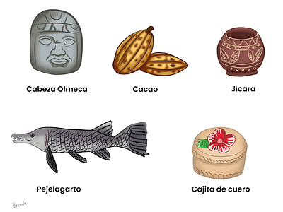 Pejelagarto, Cacao y otras ilustraciones digital illustration