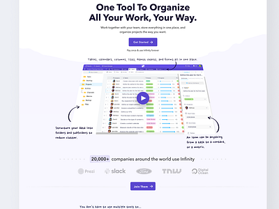 Infinity SaaS Website + Visuals dashboard design figma hero landingpage organize saas tool ui ui illustrations uivisuals work