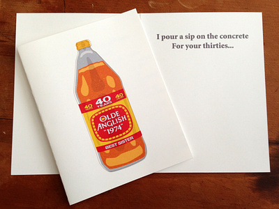 Olde Anglish 40 birthday bottle branding graphic design malt liquour oe