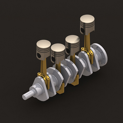 Four Cylinder engine 3d 3d cad 3d designing 3d modeling autocad car lovers engine solidworks