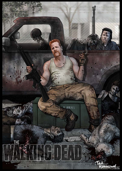 Abraham- Walking Dead book cover art comic book design graphic design graphic novel illustration