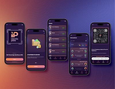 Identix.Pass mobile app app application blockchain crypto design identity mobile ui ui design uiux web3 webdesign