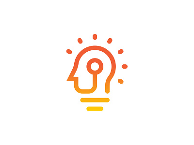 Lightbulb + Human + Idea brand branding bulb human idea identity illustration light lightbulb logo person user