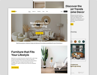 Landing Page - Interior Design And Home Decoration Website design home decoration home decoration website interior design interior design website ui web website