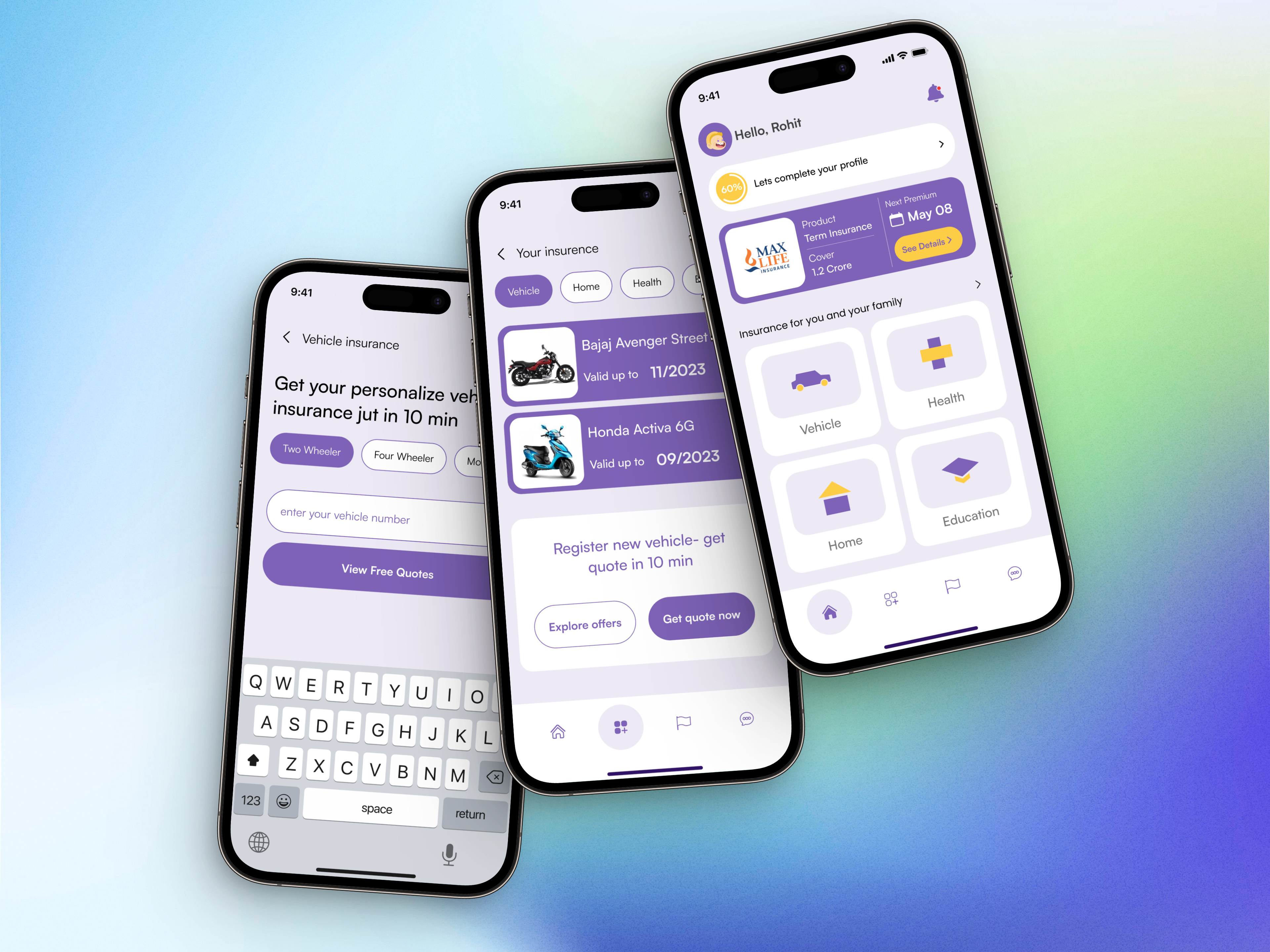 Insurance App Interface Design animation appdesign clean ui finance insurence insurenceapp interface motion graphics new app u design ui ui design uidesign