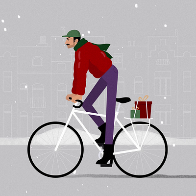 Christmas Ride 2d animation after effects animation character character illustration design illustration motion graphics