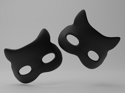 Mask | Masque | Blender 3d asset black blender cat chat disguise free gratuit mask masque noir tuto tutorial tutoriel