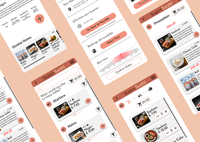 Mobile App for Ordering for Japanese Restaurant accessibility figma mobile app mockup prototype ux wireframes