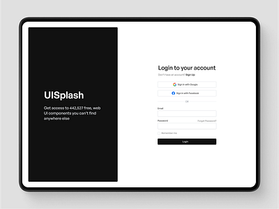 UISplash - Login Screen UI UX Design ai login page design inspirations login login flow login page login screen minimal saas login page saas login screen sign in sign in page sign in screen signup page ui design ui ux design website login website sign in page