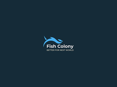 Fish colony company logo design concept brand identity branding business creative fish fish colony logo fish company logo fishes icon logo logotype minimal typography