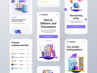 Cryptex - Crypto home page UI design app design bitcoin blockchain clean crypto finance ui ux web design