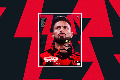 Sports poster design | Olivier Giroud branding design graphic design sachitheek typography