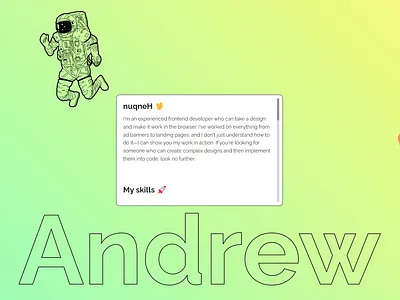 Andrew Bro : Portfolio designer minimalistic modern portfolio ui