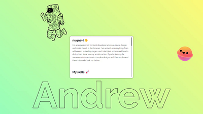 Andrew Bro : Portfolio designer minimalistic modern portfolio ui