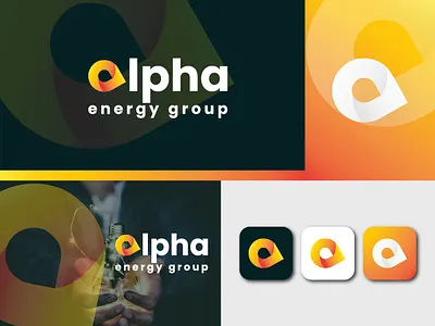 Logo for ALPHA ENERGY GROUP. brand logo branding business logo design flat logo icon design illustration logo logo maker logoicon ui