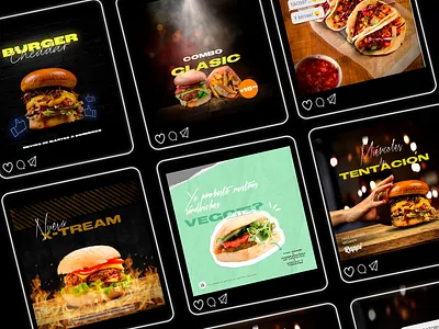 BURGUER SOCIAL MEDIA / MODERN TEMPLATES brand branding design graphic design post social media templates