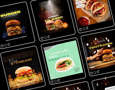 BURGUER SOCIAL MEDIA / MODERN TEMPLATES brand branding design graphic design post social media templates