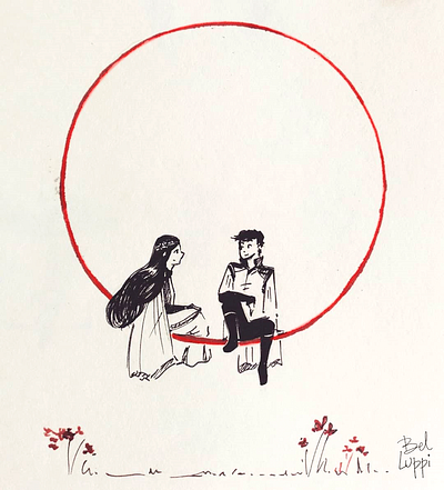 Ring characters illustration ilustración ink drawing love red ring