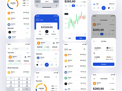 Crypto Wallet Mobile App bitcoin wallet block chain crypto currency crypto exchange crypto trading crypto wallet ethereum exchange financial app investment mobile mobile app mobile app design modern ui nft product design solana trading ui ui design