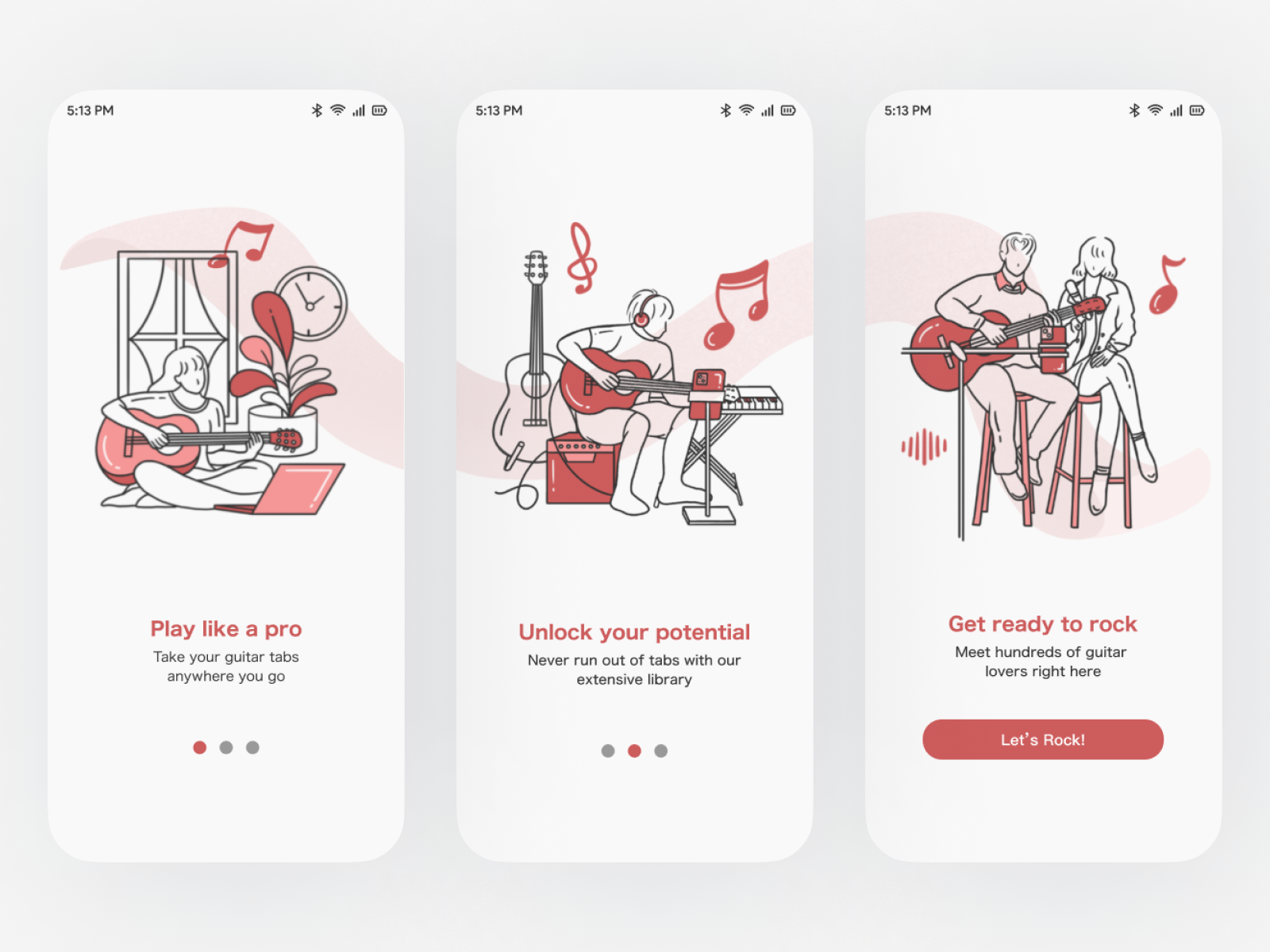 Guitar Tab App Onboarding Illustration by Yuting L. on Dribbble