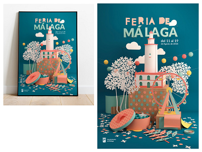 Winning poster Feria de Málaga 2018 3d 3d design blender design graphic design modelling málaga poster puntocubo render
